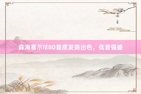 森海塞尔IE80音质发扬出色，低音强盛
